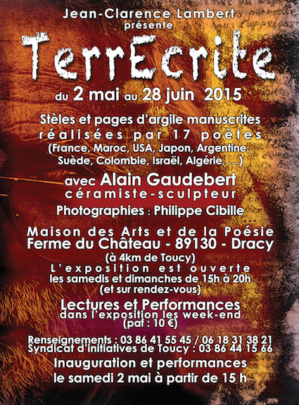 Affiche de l'exposition TerrEcrite à Dracy, mai-juin 2015