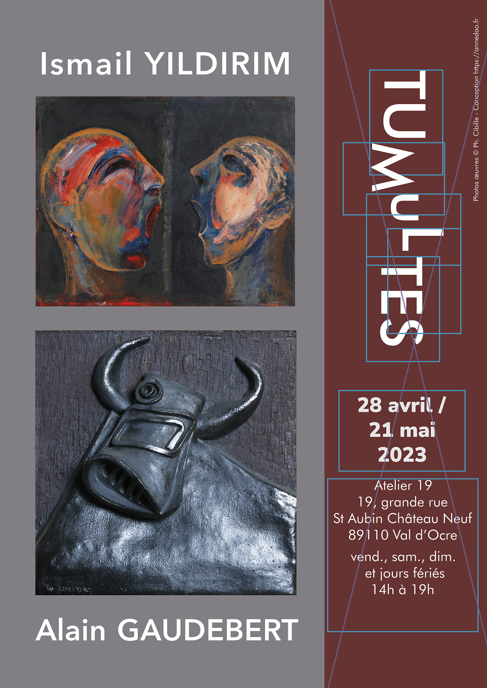 Tumultes, Alain Gaudebert et Ismail Yildirim, du 28 avril au 21 mai 2023, Val d’Ocre (Yonne)