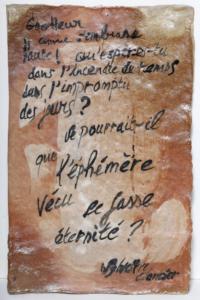 Terres écrites, poésies écrites sur les feuilles de terre d'Alain Gaudebert 